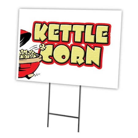 Signmission Kettle Corn Yard Sign & Stake outdoor plastic coroplast window, C-1216-DS-Kettle Corn C-1216-DS-Kettle Corn
